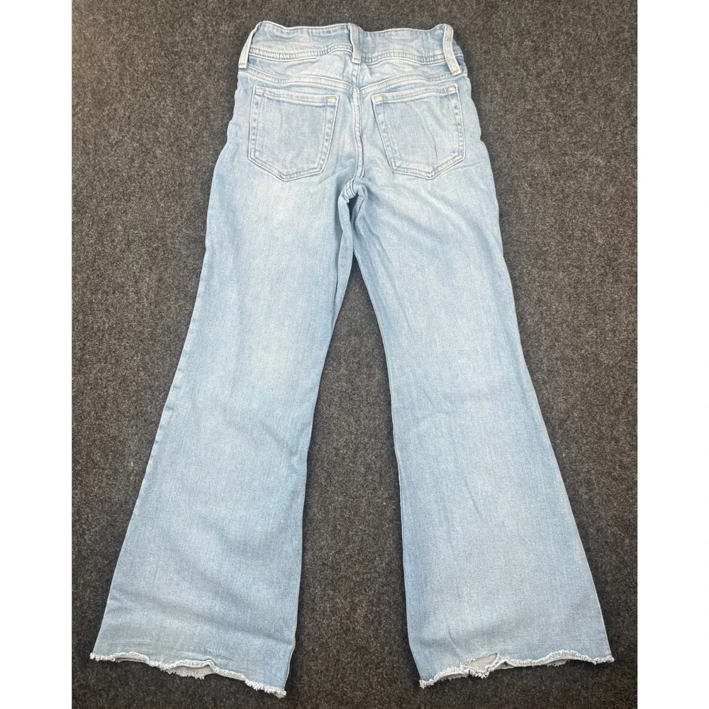 Gap Kids Girls Floral Embroidered High Rise Flare Jeans Light Wash Size 10
